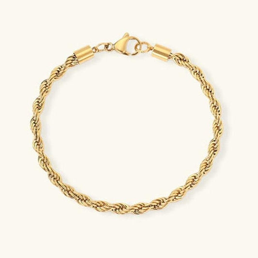 Rope Chain Bracelet in Gold or Silver – Waterproof Stackable Jewelry