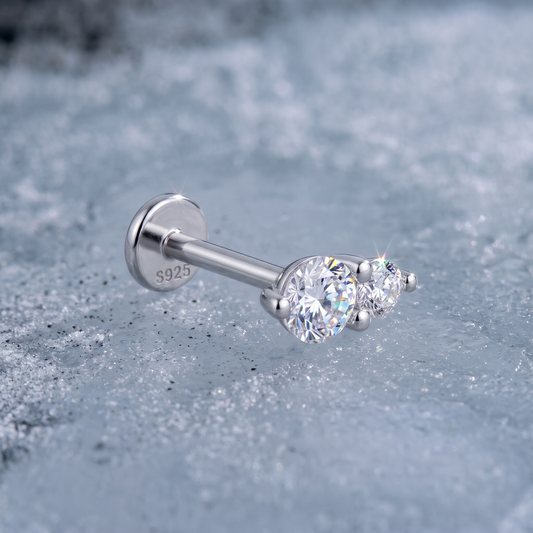 Crystal Tear – Moissanite Flat Back Tragus Stud