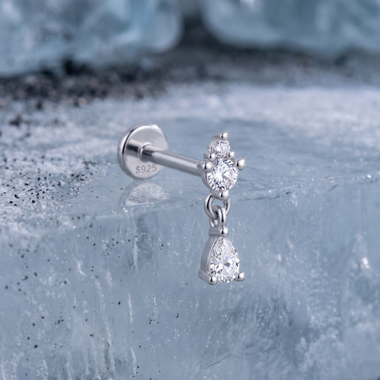 Stellar Drop – Moissanite Flat Back Drop Stud