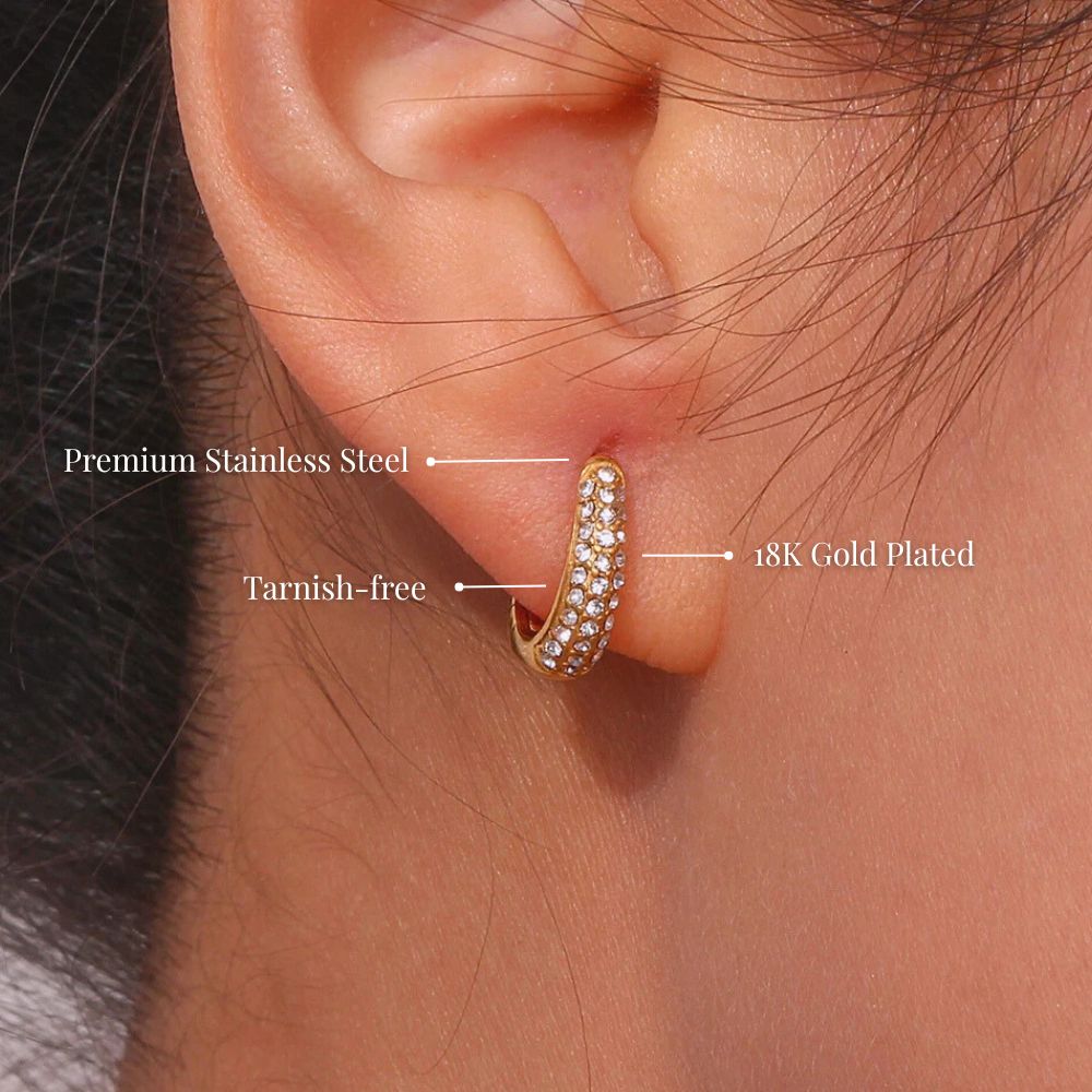 Mini Pavé Hoop Earrings