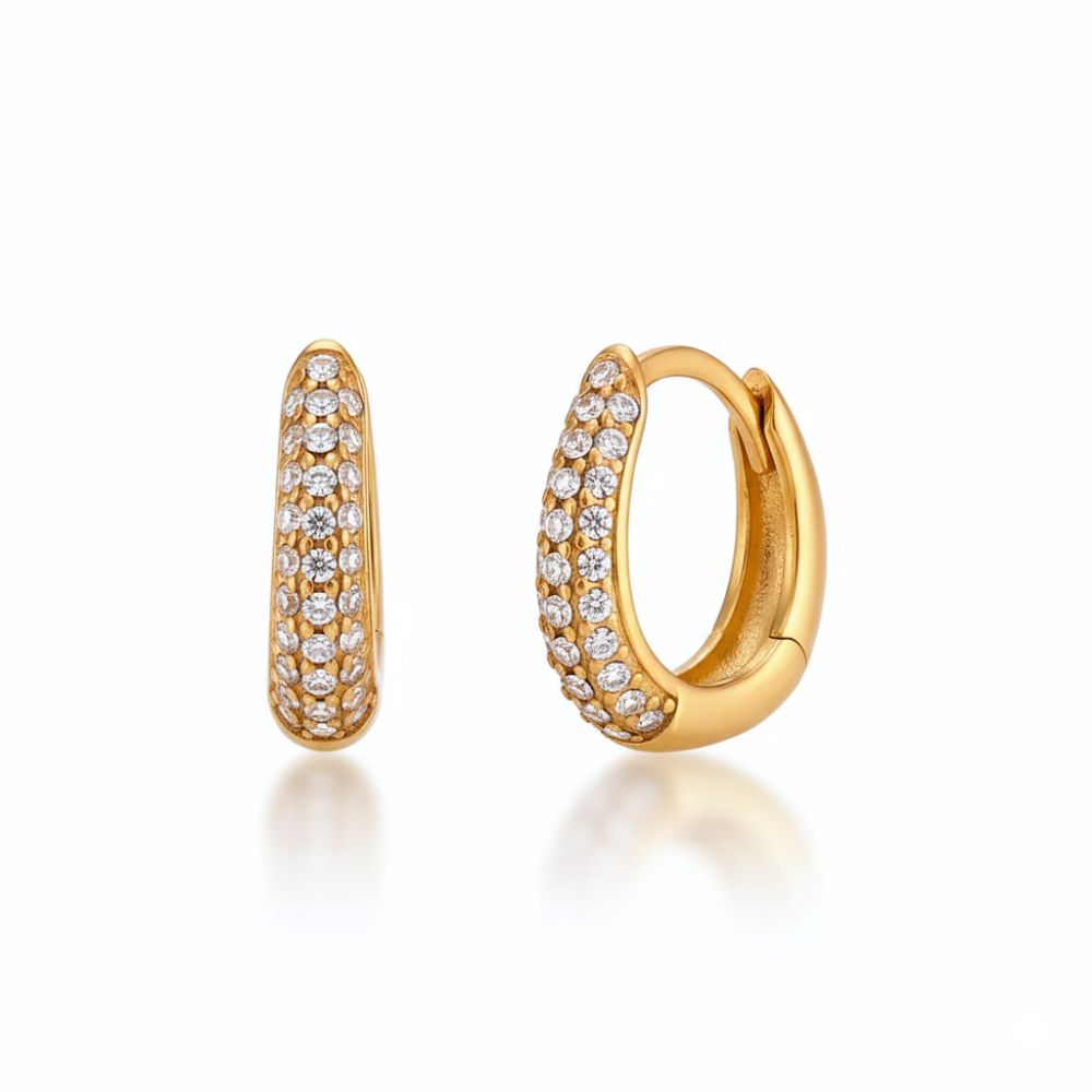 Mini Pavé Hoop Earrings