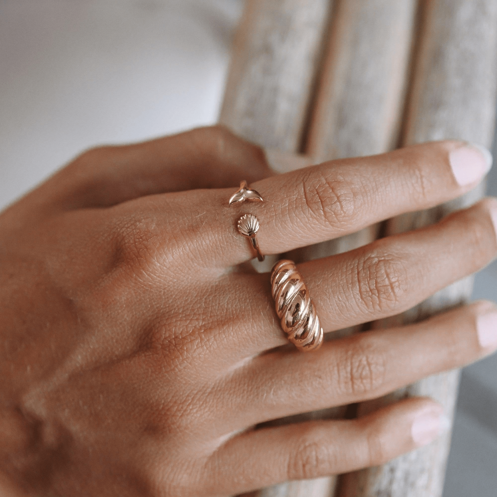 Adjustable Gold Ring – Waterproof & Tarnish-Free – Minimal Island-Inspired Jewelry