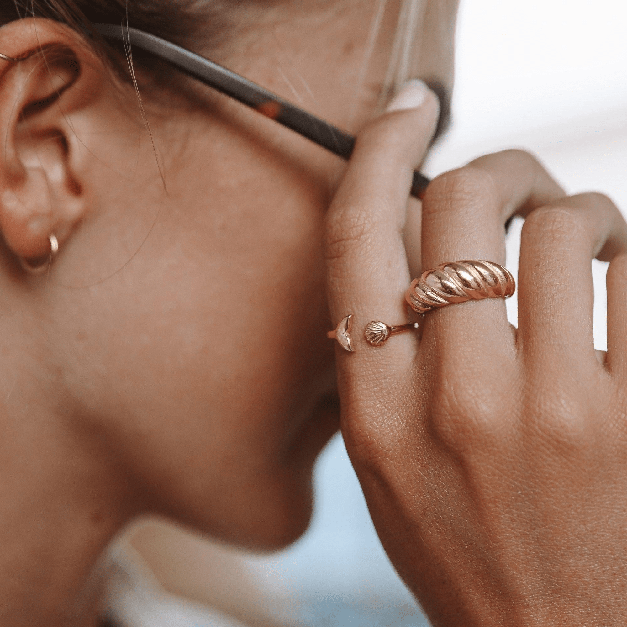 Adjustable Gold Ring – Waterproof & Tarnish-Free – Minimal Island-Inspired Jewelry