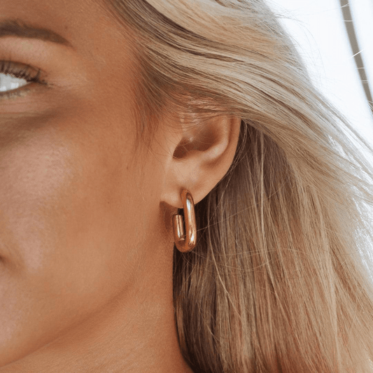 Bold Gold Hoop Earrings – Waterproof Stainless Steel Statement Hoops for Everyday or Dressy Looks