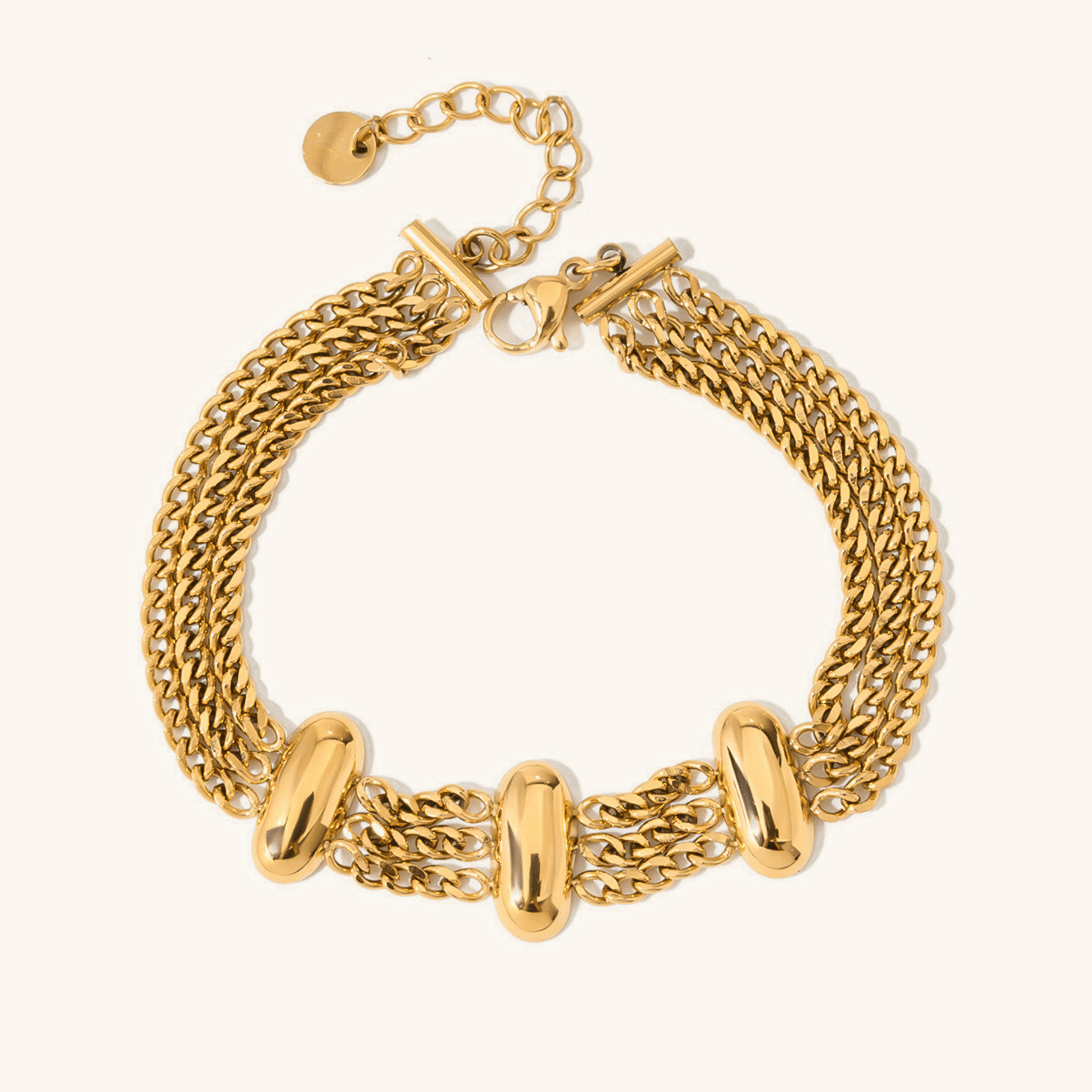 Bold layered Gold Chain Bracelet