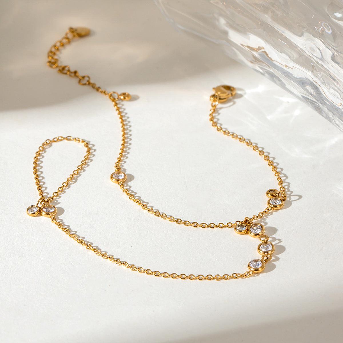 Gold Diamond Hand Chain Bracelet – Elegant Finger 18k Gold plated