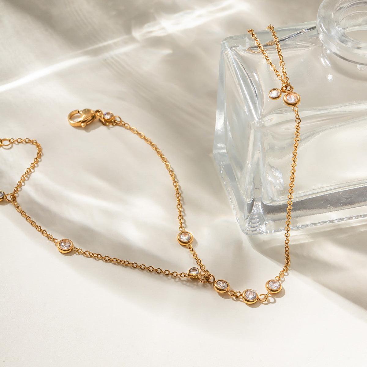 Gold Diamond Hand Chain Bracelet – Elegant Finger 18k Gold plated