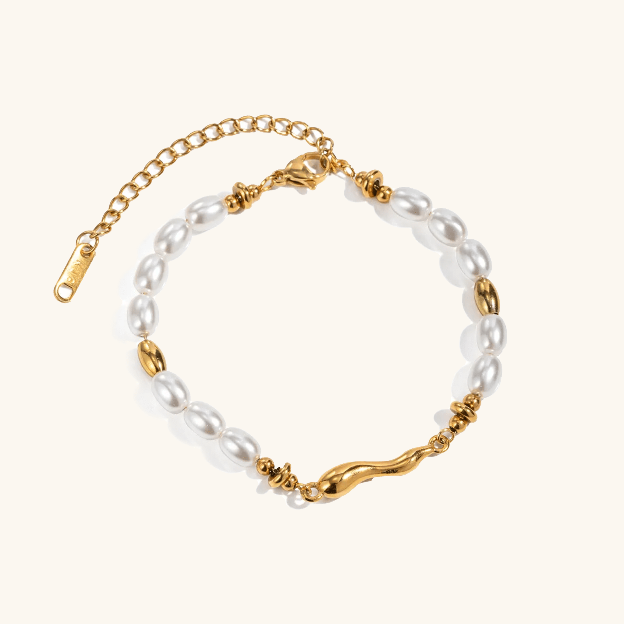 Gold Freshwater Pearl Bracelet – Waterproof Vintage-Inspired 18k Gold plated Jewelry