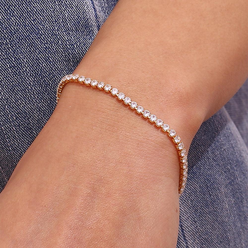 Gold Tennis Bracelet – Elegant Waterproof Jewelry 18K Gold plated