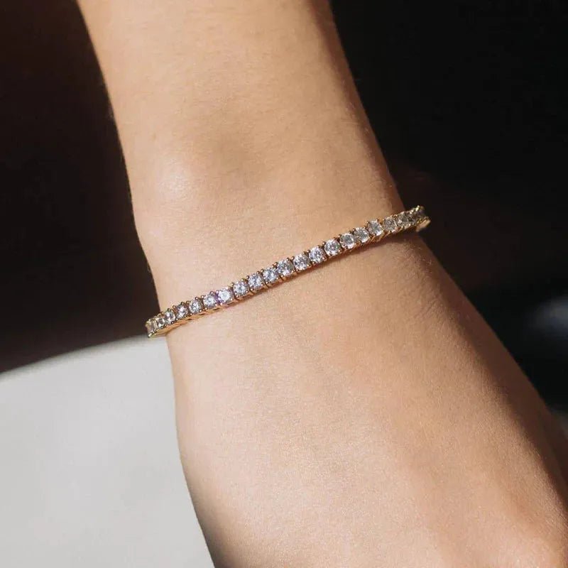 Gold Tennis Bracelet – Elegant Waterproof Jewelry 18K Gold plated