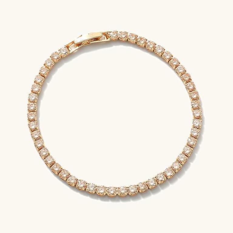 Gold Tennis Bracelet – Elegant Waterproof Jewelry 18K Gold plated