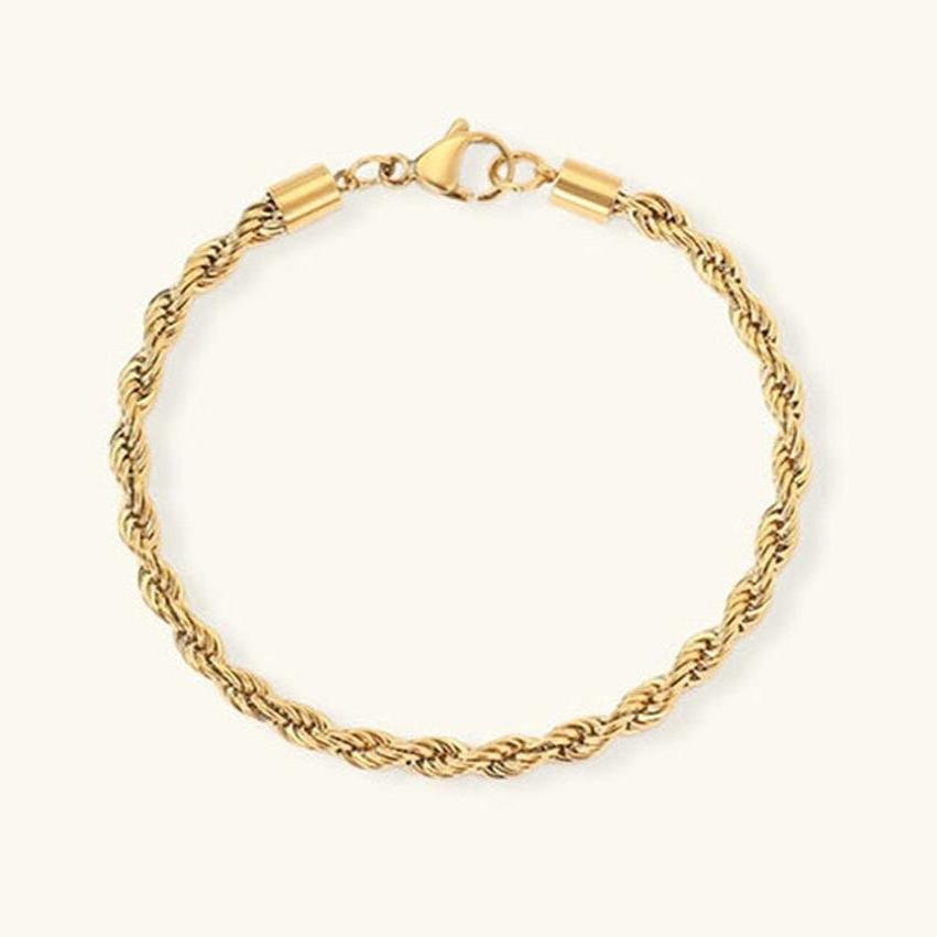 Rope Chain Bracelet in Gold or Silver – Waterproof Stackable Jewelry