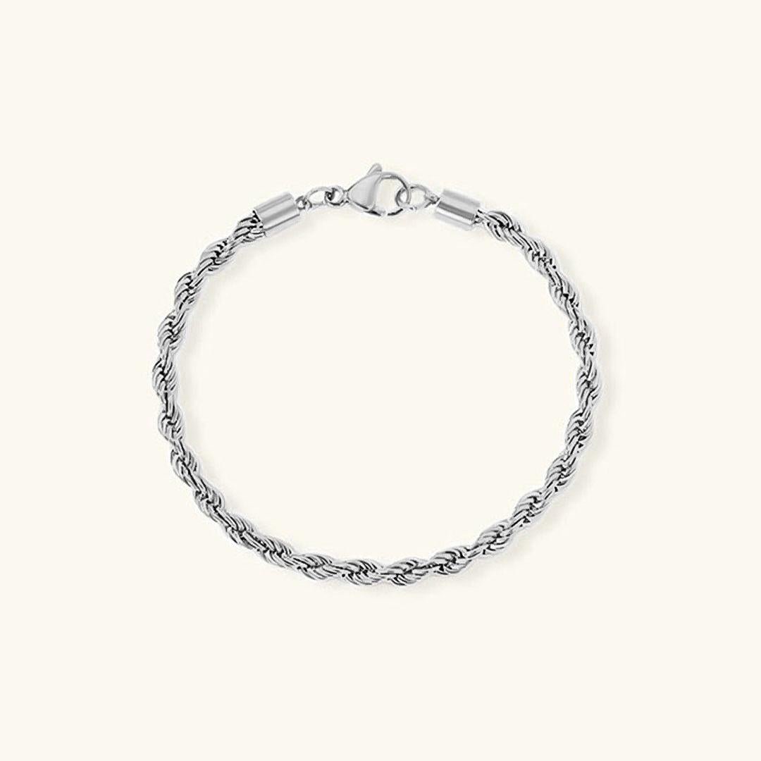 Rope Chain Bracelet in Gold or Silver – Waterproof Stackable Jewelry