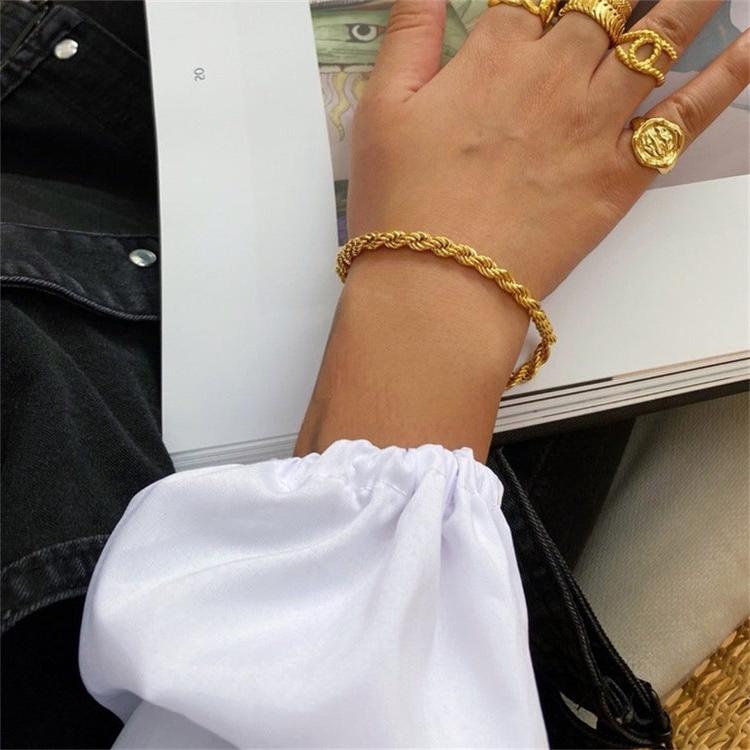 Rope Chain Bracelet in Gold or Silver – Waterproof Stackable Jewelry