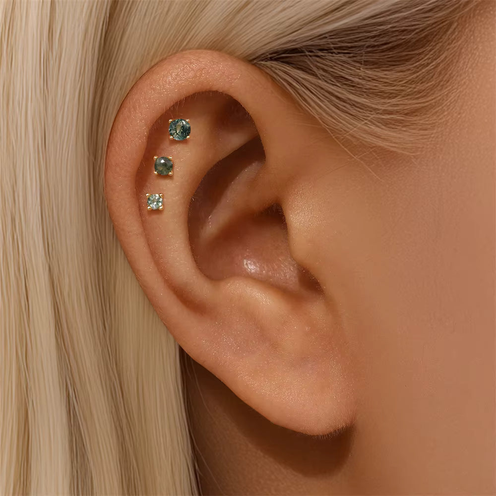 Green Stone – Stud Earring