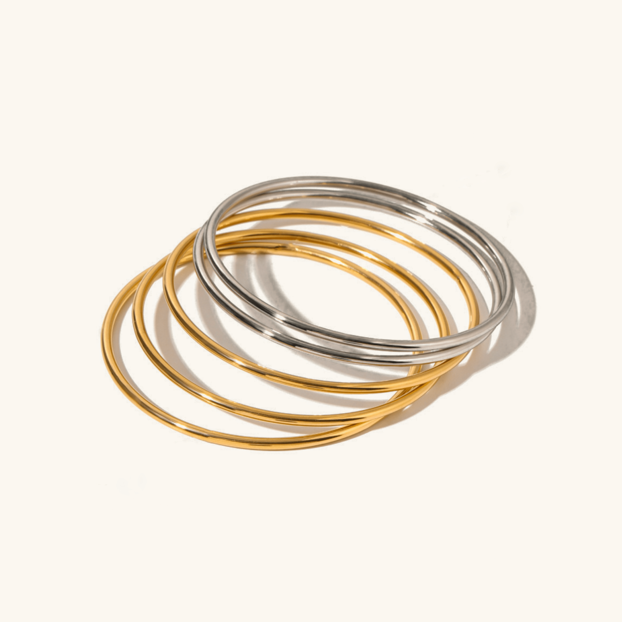Stackable Waterproof Bangles Set – Gold, Silver or Mixed