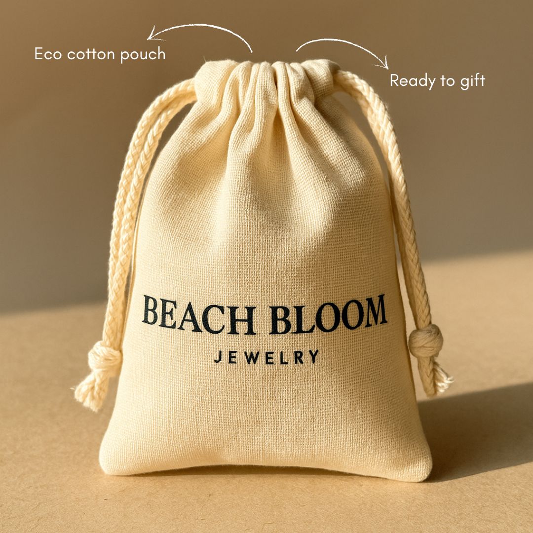Beach Bloom eco cotton pouch 