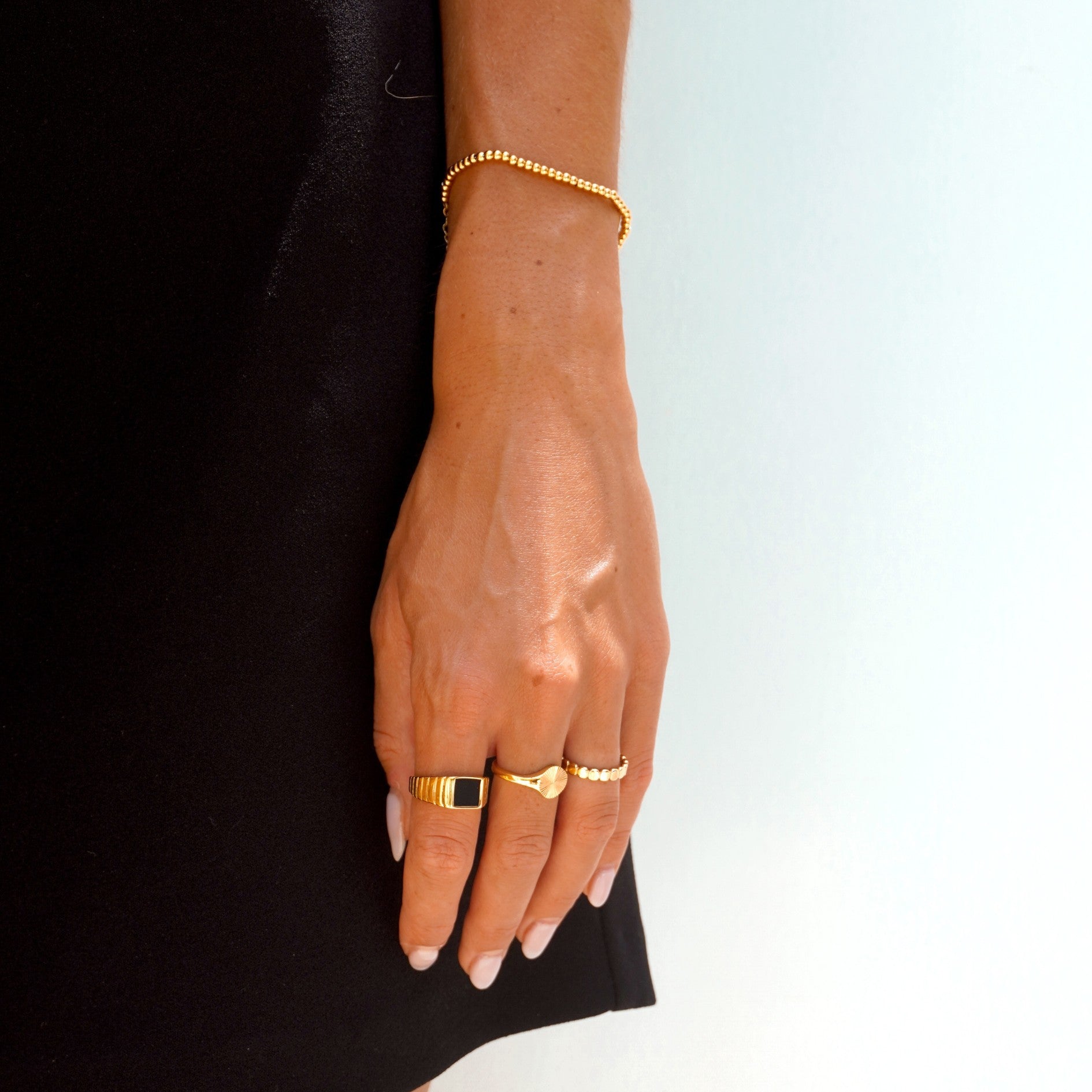 gemstone ring in onyx
