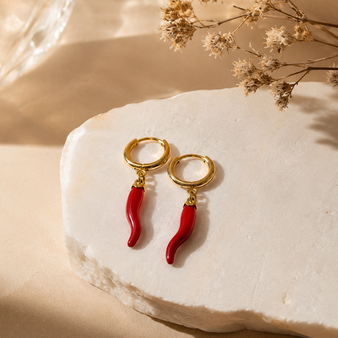 Chili Pepper Hoop Earrings