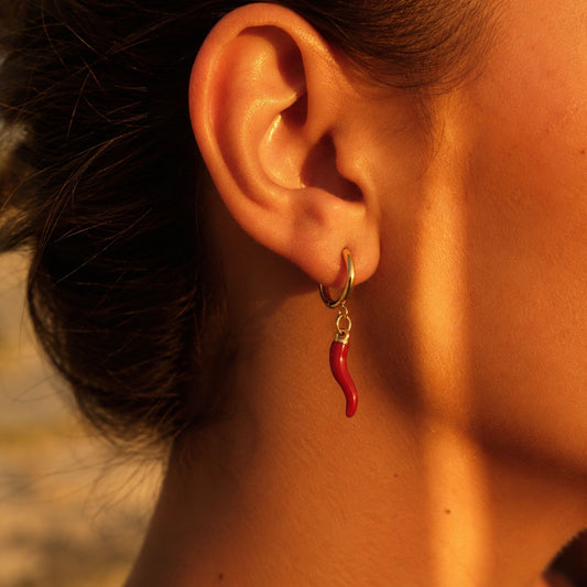 Chili Pepper Hoop Earrings
