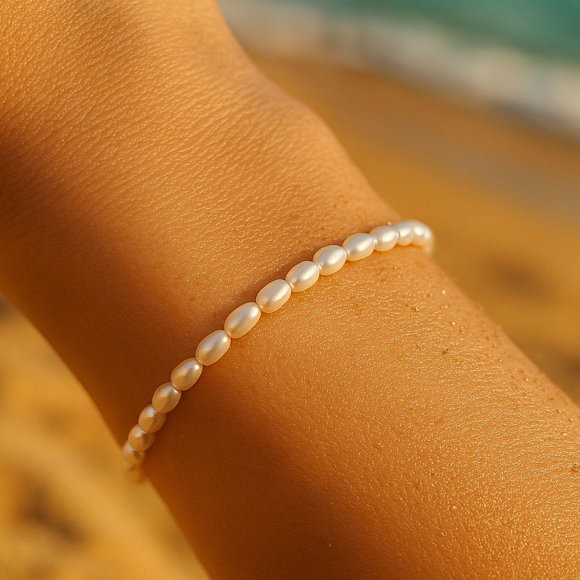 Close-up freshwater pearl bracelet