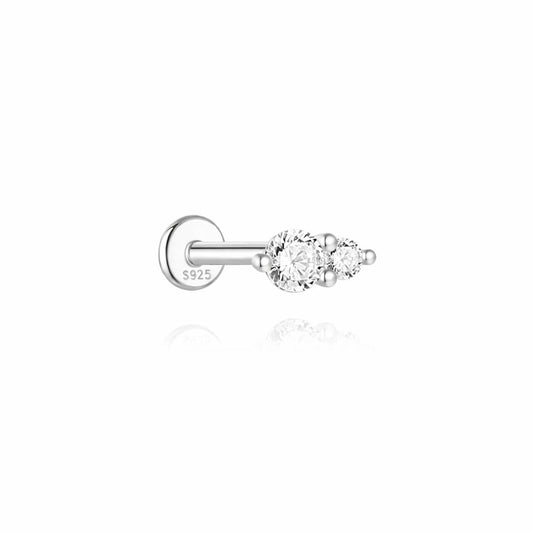 moissanite teardrop tragus stud earring in 925 sterling silver