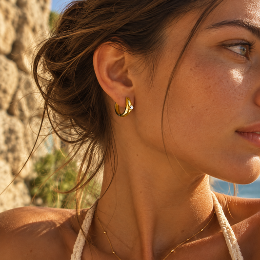 Glimmer Huggie Earrings