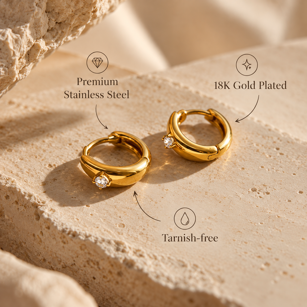 Glimmer Huggie Earrings