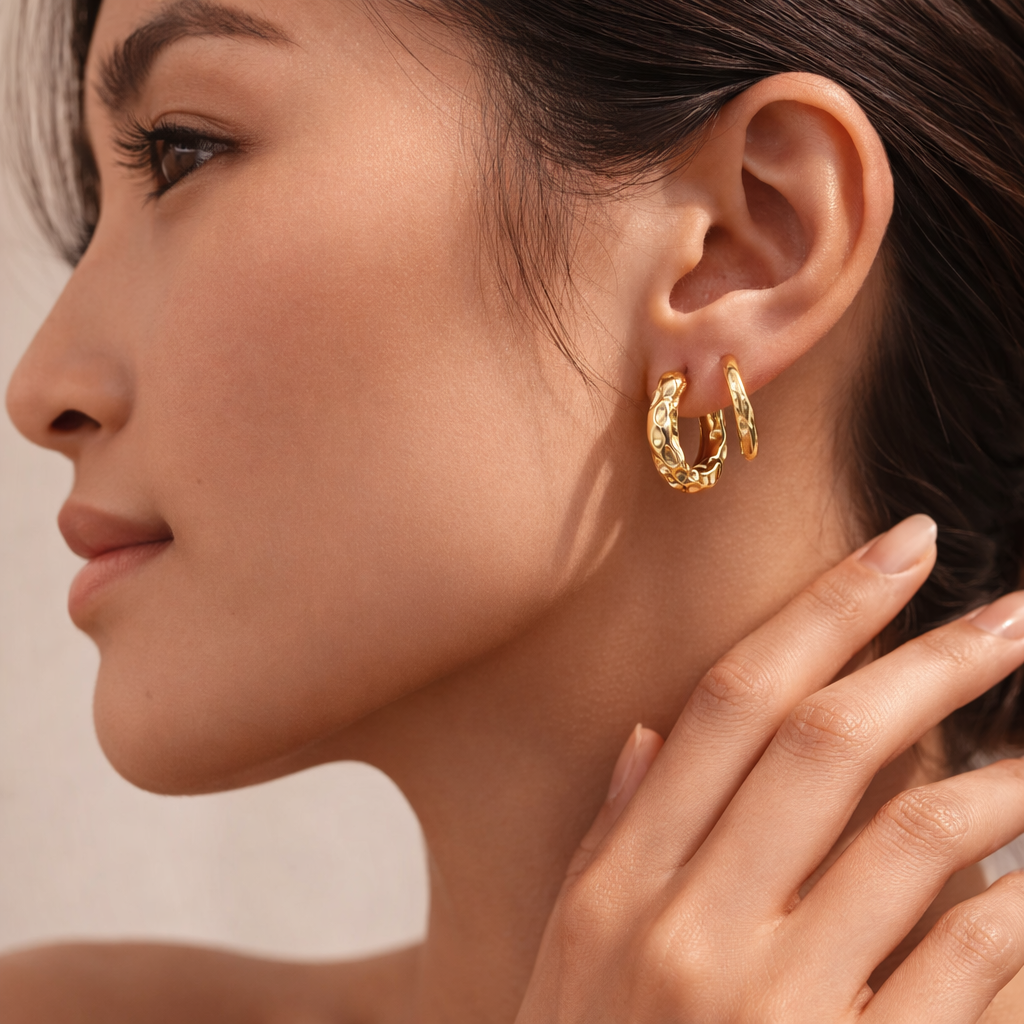 Hammered Hoop Earrings