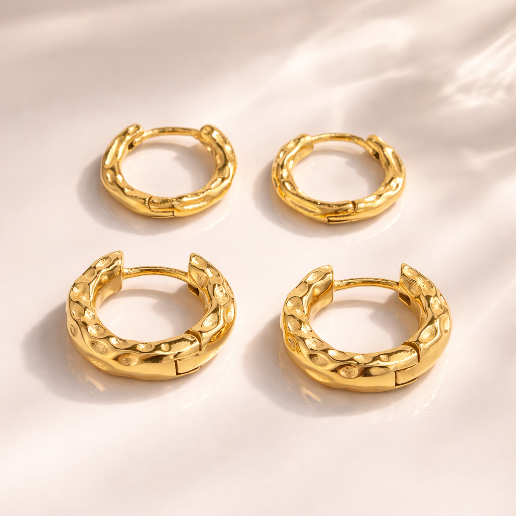 Hammered Hoop Earrings