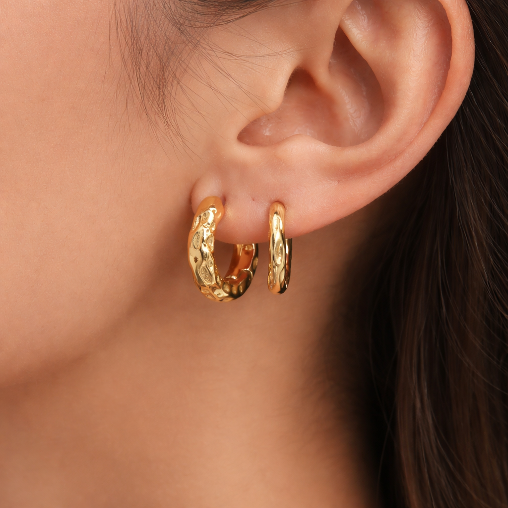 Hammered Hoop Earrings