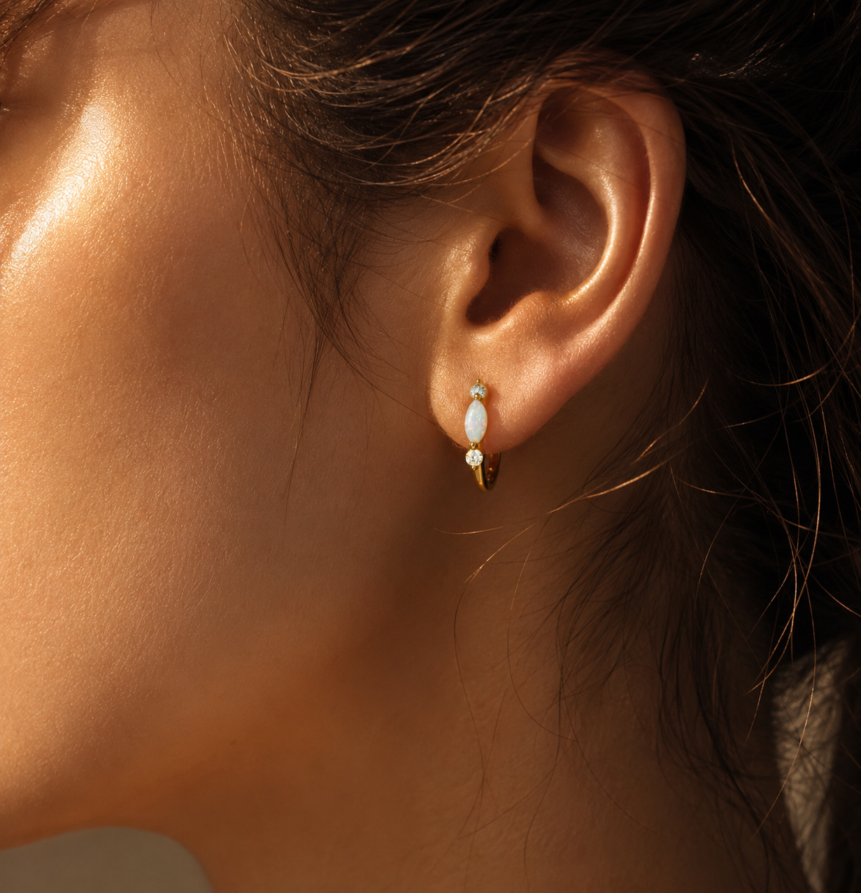 Opal Hoop Earrings