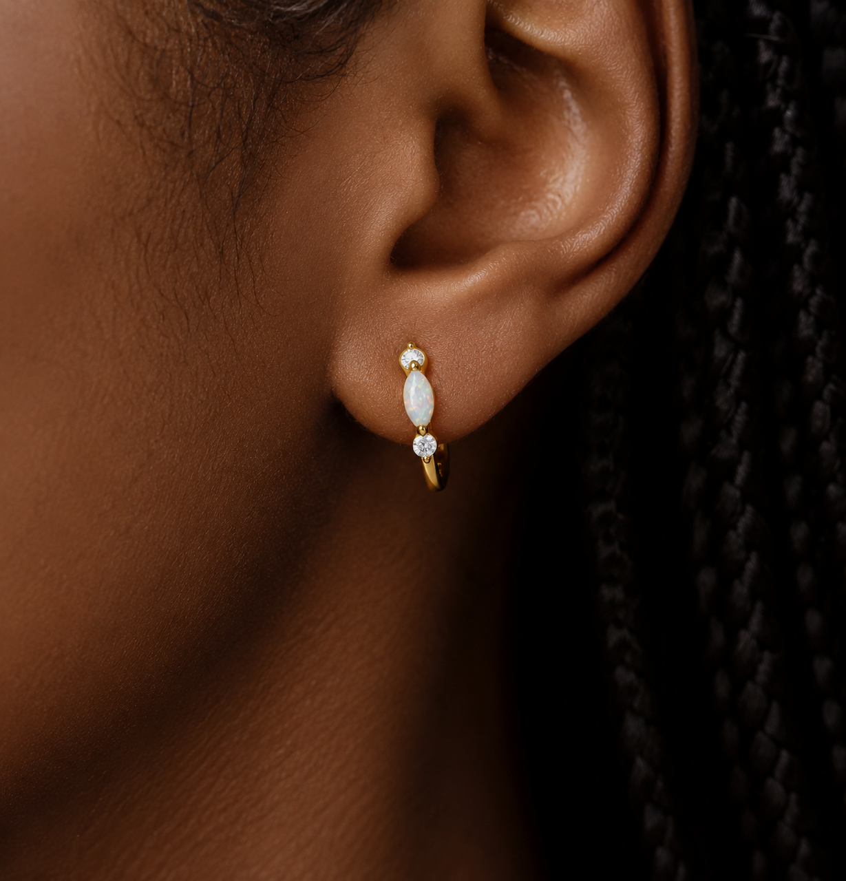 Opal Hoop Earrings