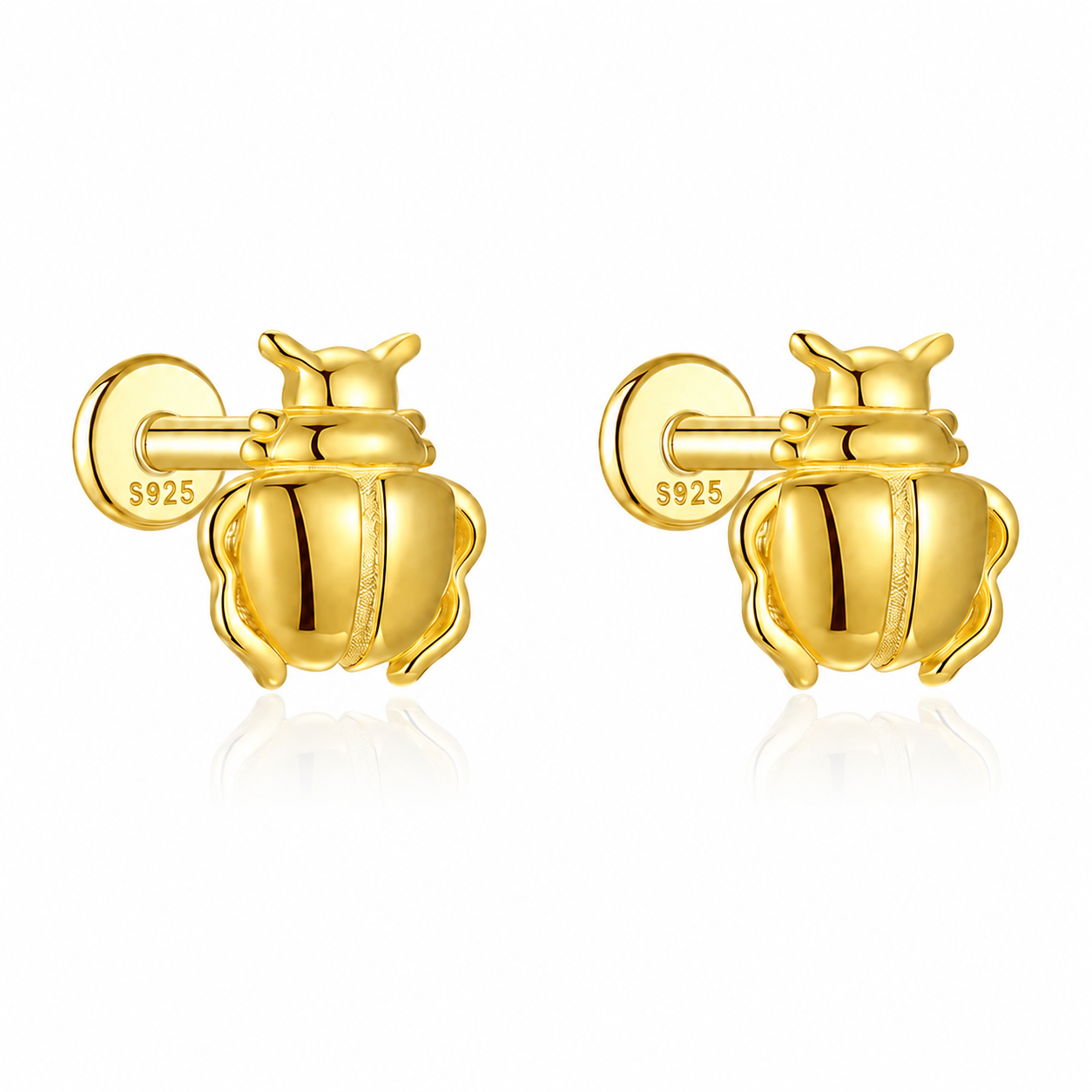 Gold Scarab Stud