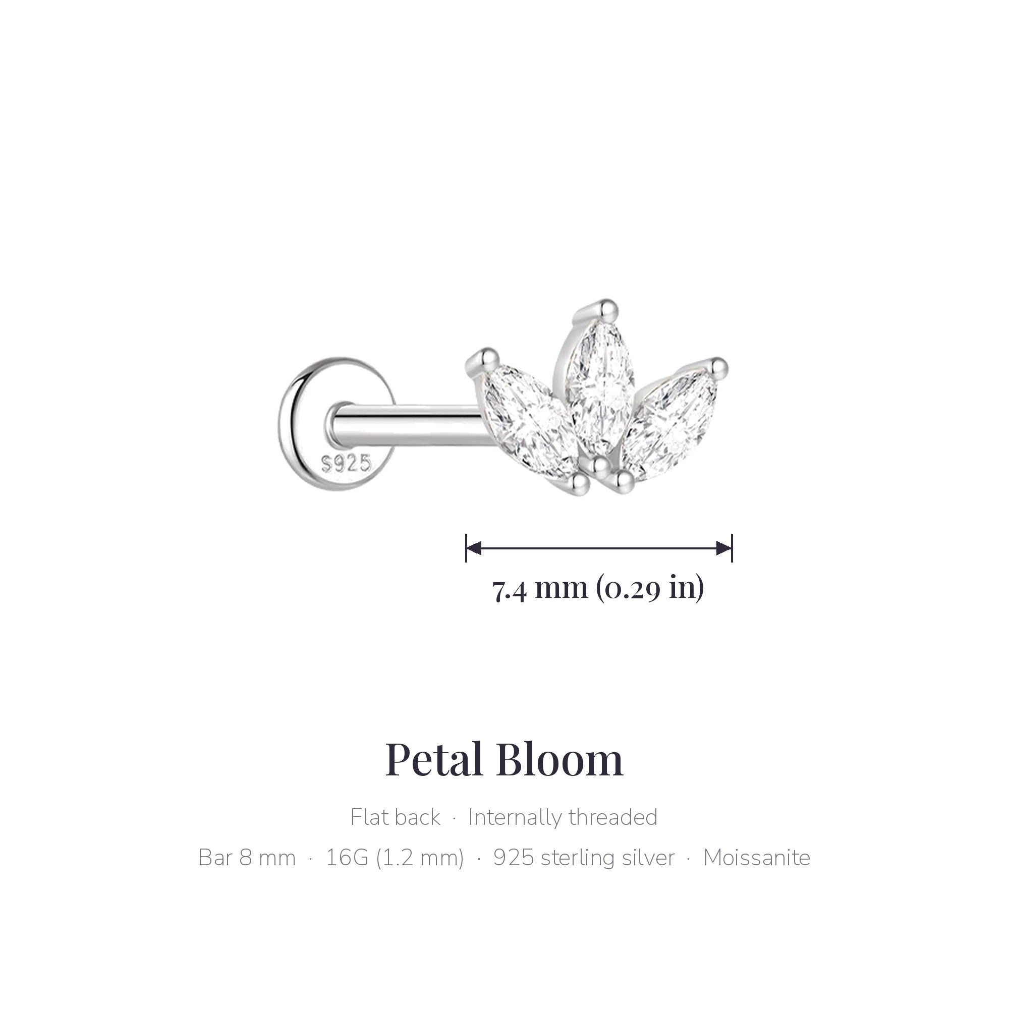 Petal Bloom – Moissanite Flat Back Lotus Stud