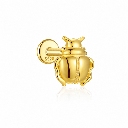 Gold Scarab Stud