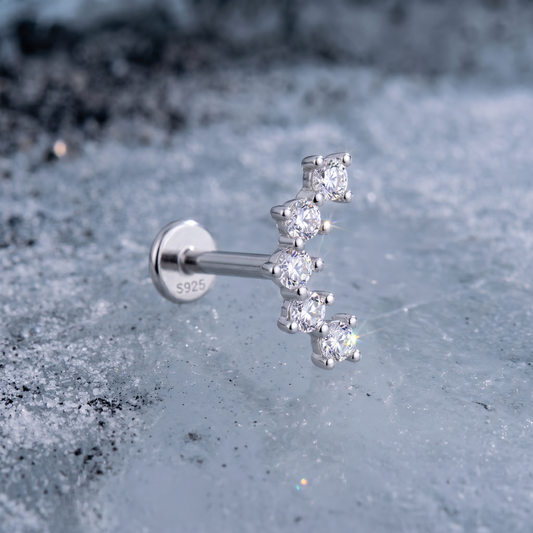 Stellar Whisper – Moissanite Flat Back Helix Stud