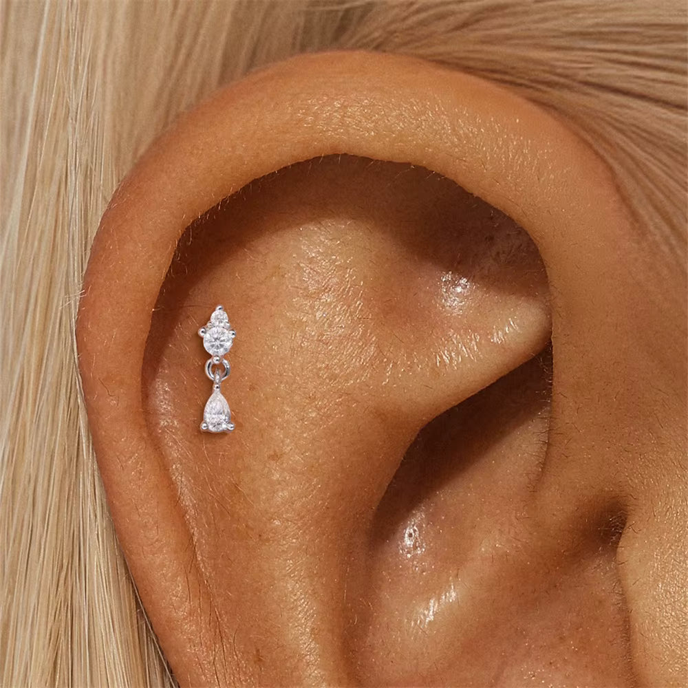 Stellar Drop – Moissanite Drop Stud Earring