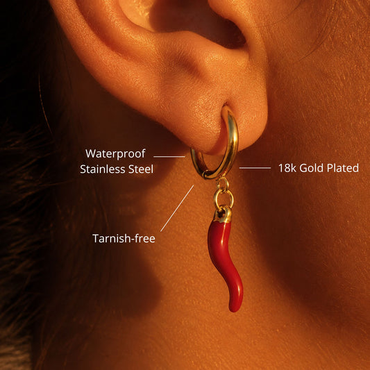 Chili Pepper Hoop Earrings